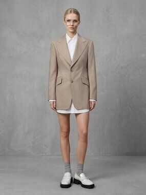 Vintage Pure Virgin Wool Equestrian-Inspired Longline Men’s Blazer